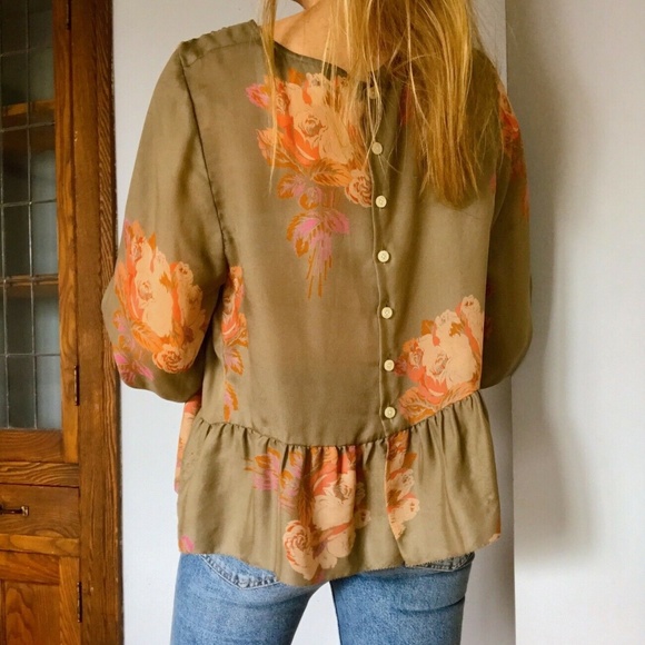 The Great Printed Silk Boho Top Size M - Picture 3 of 9